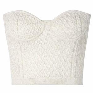 Le Lis Cable Knit Top Sweater Top Size Large Cream NWT